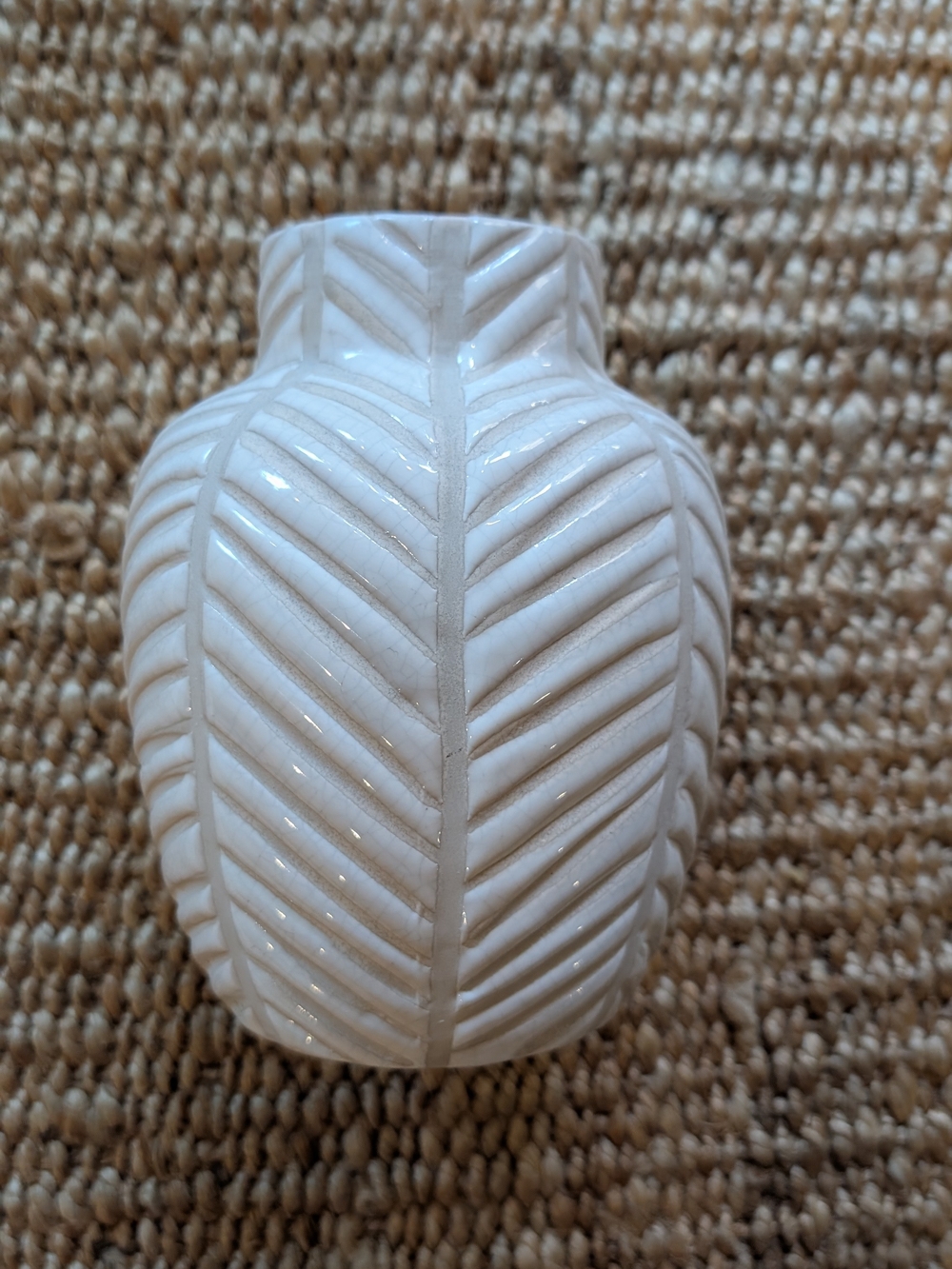 White Ceramic Textured Vase
